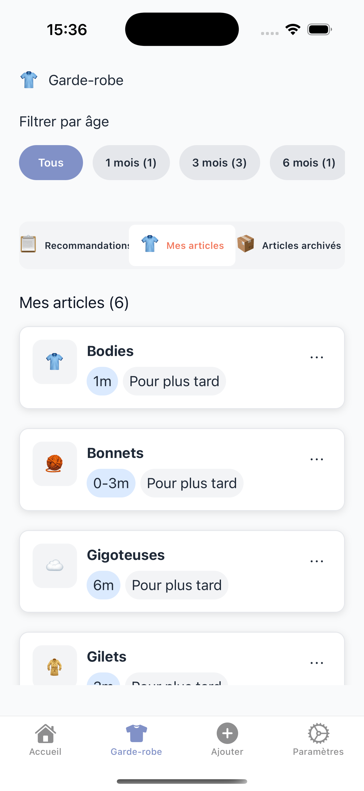 Capture d'écran de l'application Little Nook
